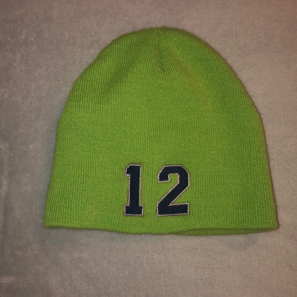 Seahawk Beanie hat. Youth. Bright green.
